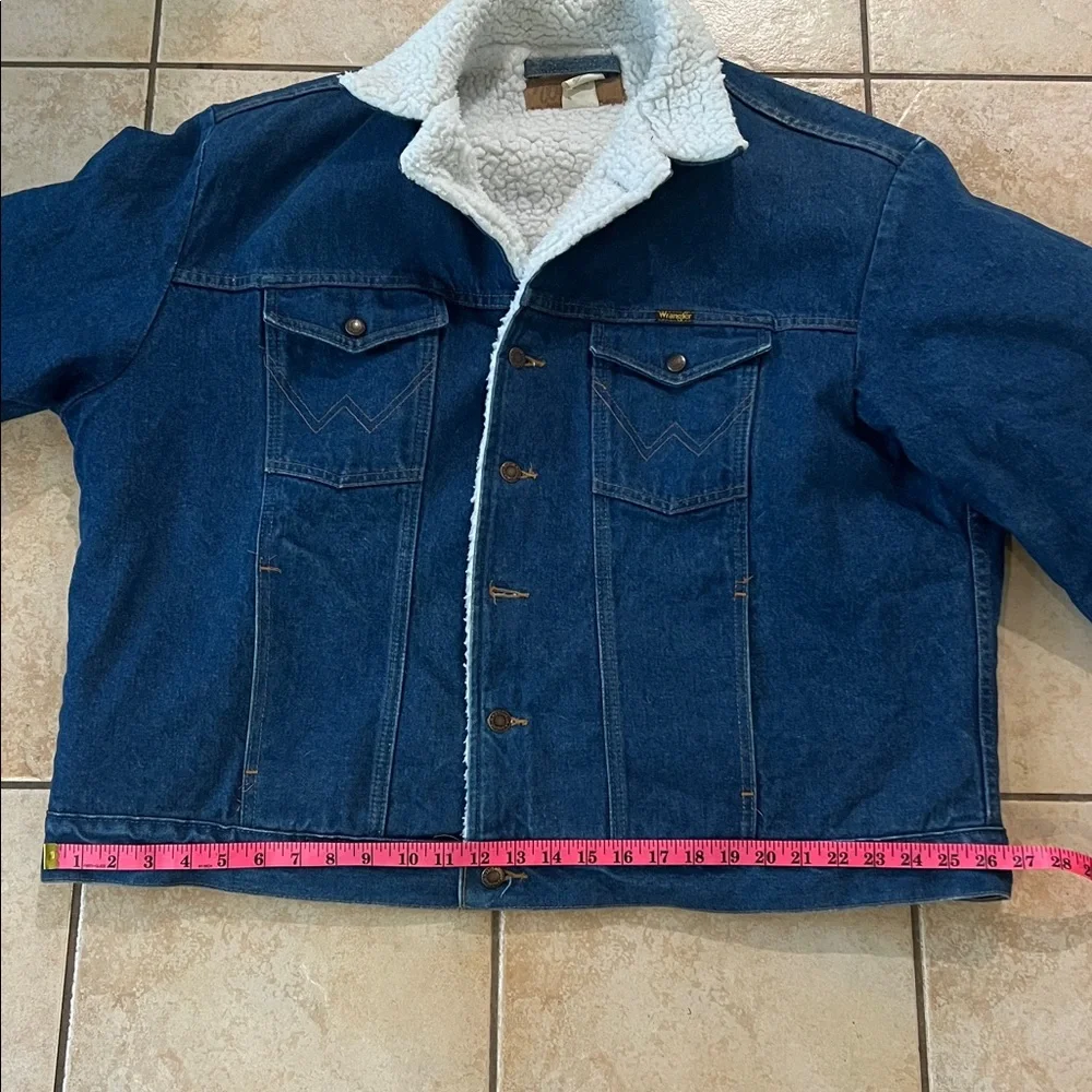 VINTAGE EUC Wrangler Western Denim‎ Jacket Shearling Lining, Sz XXL